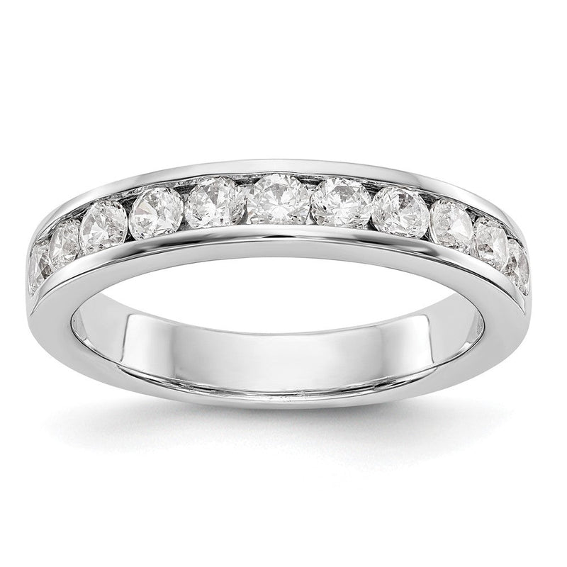 14K Weißgold Ehering mit 11 natürlichen Diamanten in Kanalfassung, 0,77 ct. Gesamtgewicht