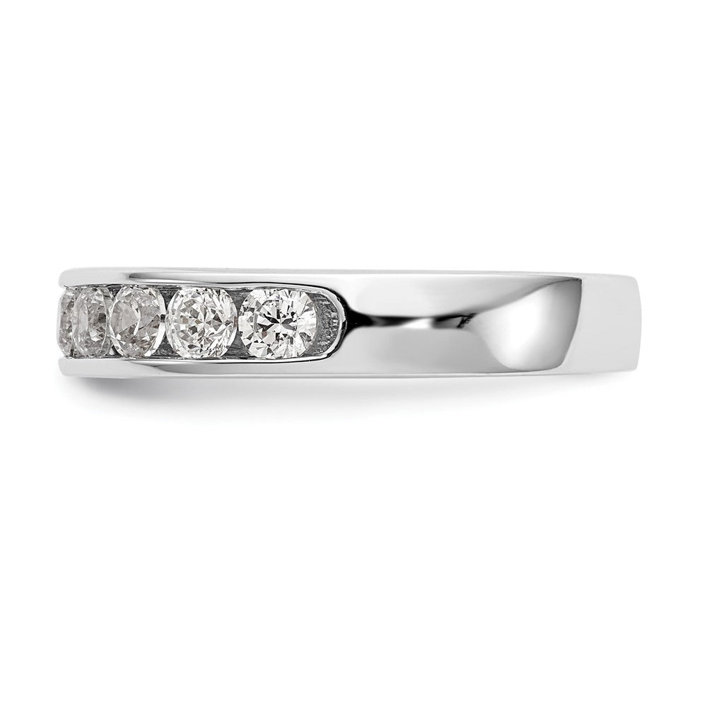 14K Weißgold Ehering mit 11 natürlichen Diamanten (1,023 ct Gesamtgewicht) in Kanalfassung