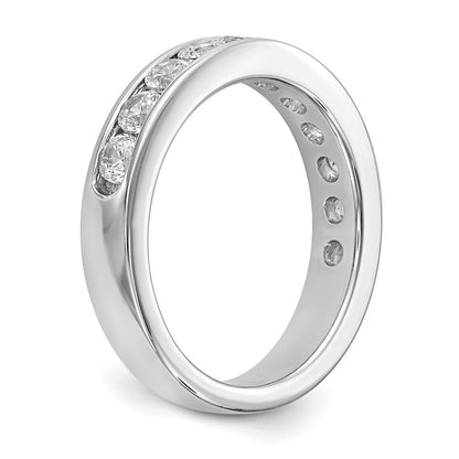 14K Weißgold Ehering mit 11 natürlichen Diamanten (1,023 ct Gesamtgewicht) in Kanalfassung