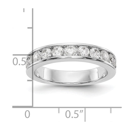 14K Weißgold Ehering mit 11 natürlichen Diamanten (1,023 ct Gesamtgewicht) in Kanalfassung