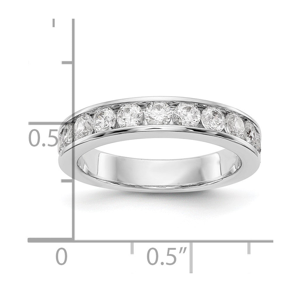 14K Weißgold 11 Stein 1 Karat Rund Diamant Komplett Kanalfassung Ring