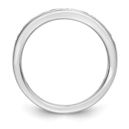 14K Weißgold Ehering mit Diamanten in Kanalfassung