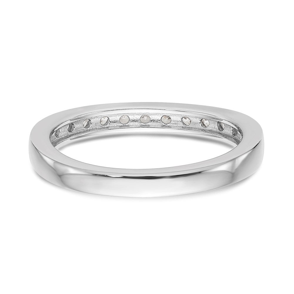 14K Weißgold Ehering mit natürlichen Diamanten in Kanalfassung