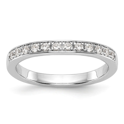 14K Weißgold Ehering mit natürlichen Diamanten in Kanalfassung