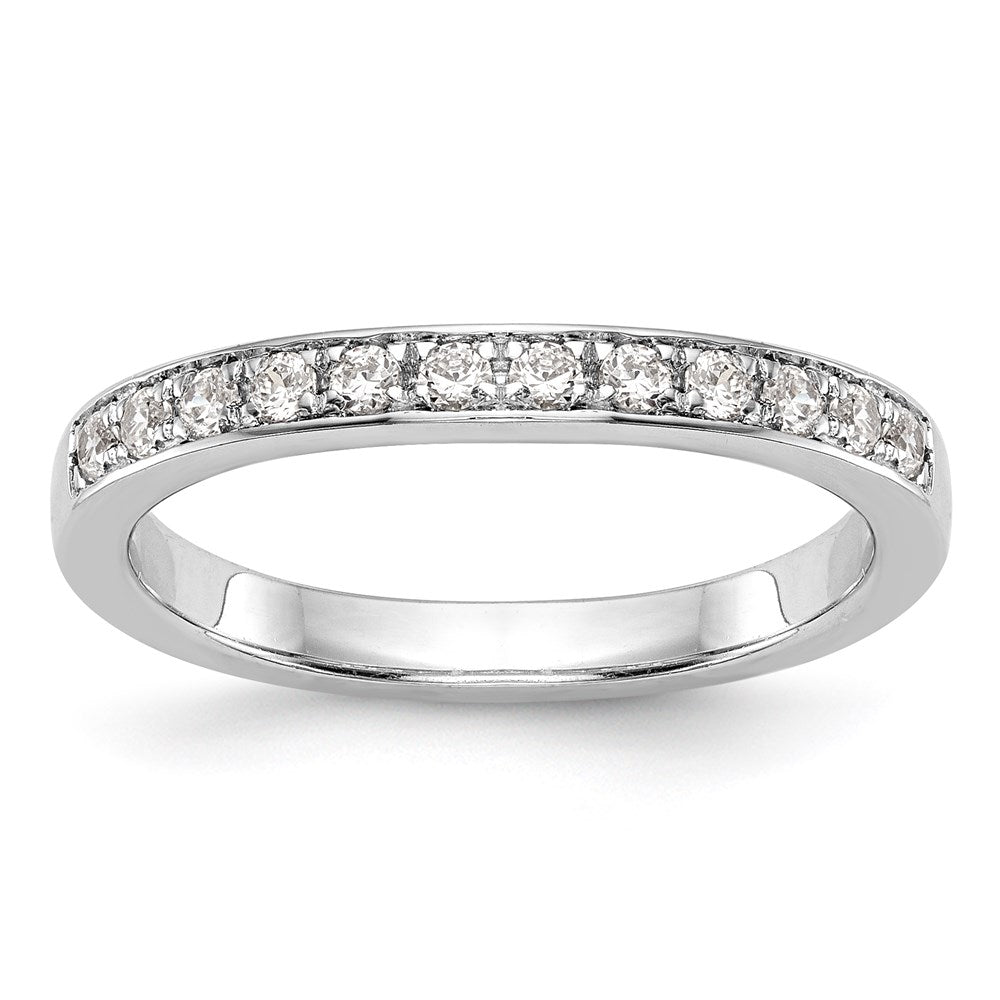 14K Weißgold Ehering mit natürlichen Diamanten, kanalgefasst