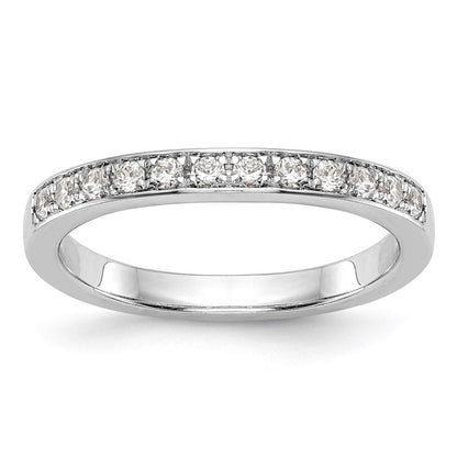 14K Weißgold Ehering mit natürlichen Diamanten, kanalgefasst