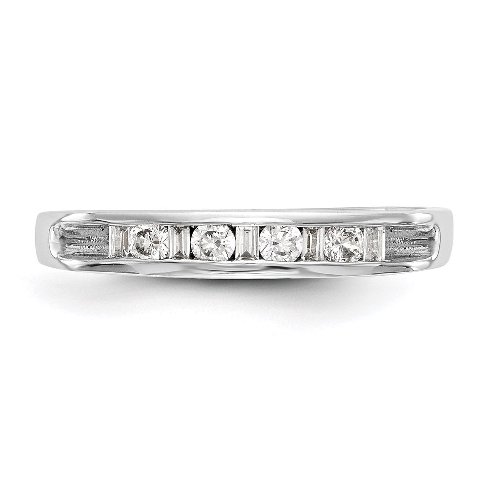 14K Weißgold Diamant Kanalfassung Ring