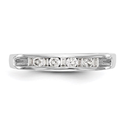 14K Weißgold Diamant Kanalfassung Ring