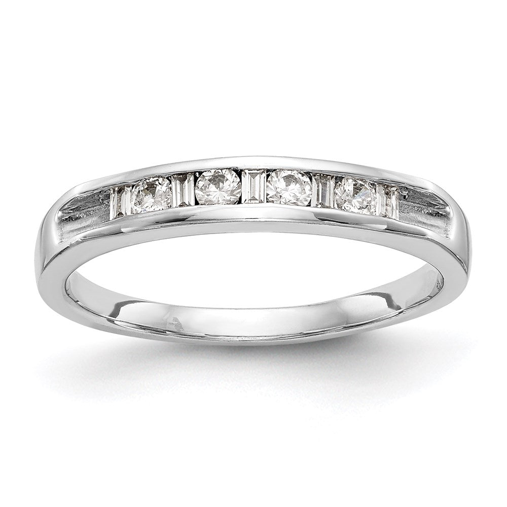 14K Weißgold Diamant Kanalfassung Ring