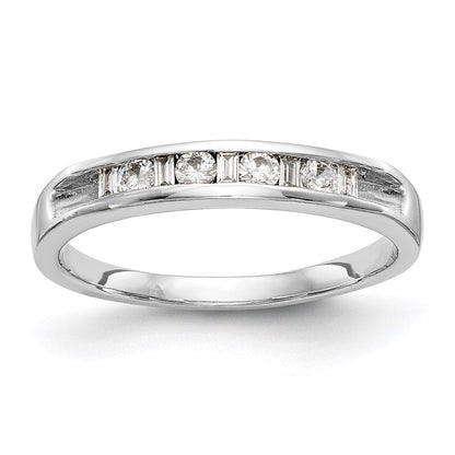 14K Weißgold Diamant Kanalfassung Ring