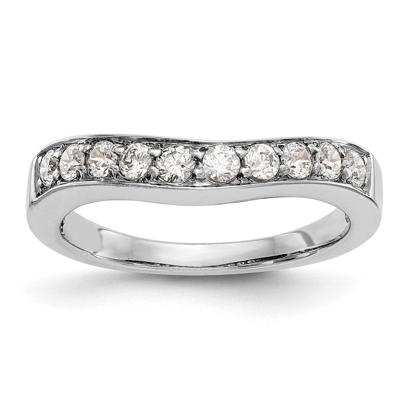 14K Weißgold Ehering mit natürlichen Diamanten, 0,5 ct. Gesamtgewicht