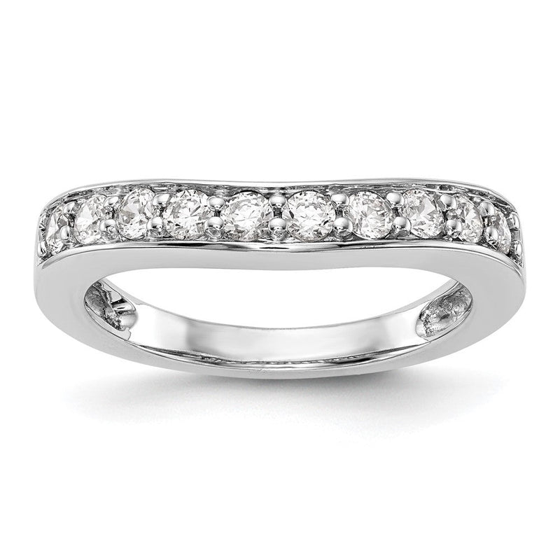 14K Weißgold Ehering mit natürlichen Diamanten, 0,50 ct. Gesamtgewicht