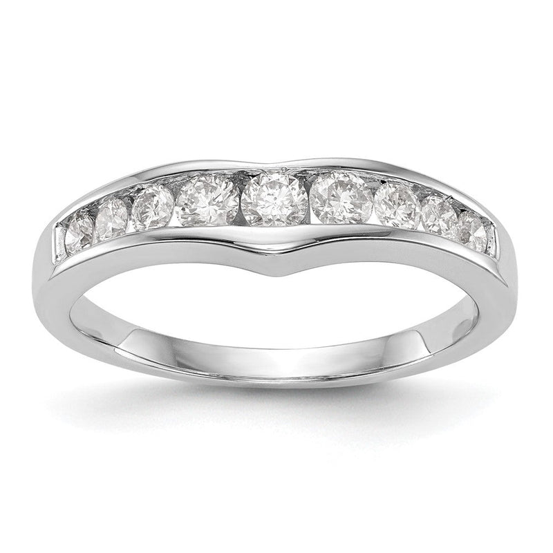 14K Weißgold Ehering mit natürlichen Diamanten, 0,5 ct