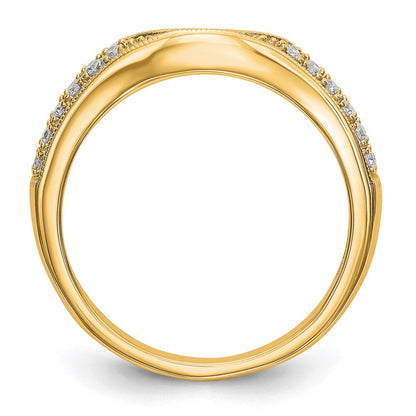 14K Gelbgold Ring mit echten Diamanten