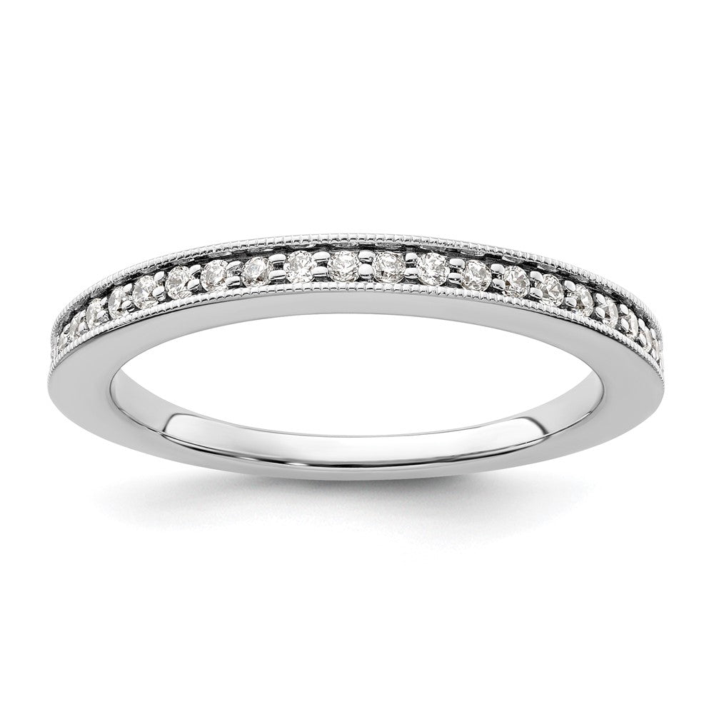 14K Weißgold Ehering mit natürlichen Diamanten, 0,172 ct Gesamtgewicht
