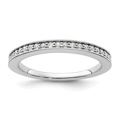 14K Weißgold Ehering mit natürlichen Diamanten, 0,172 ct Gesamtgewicht