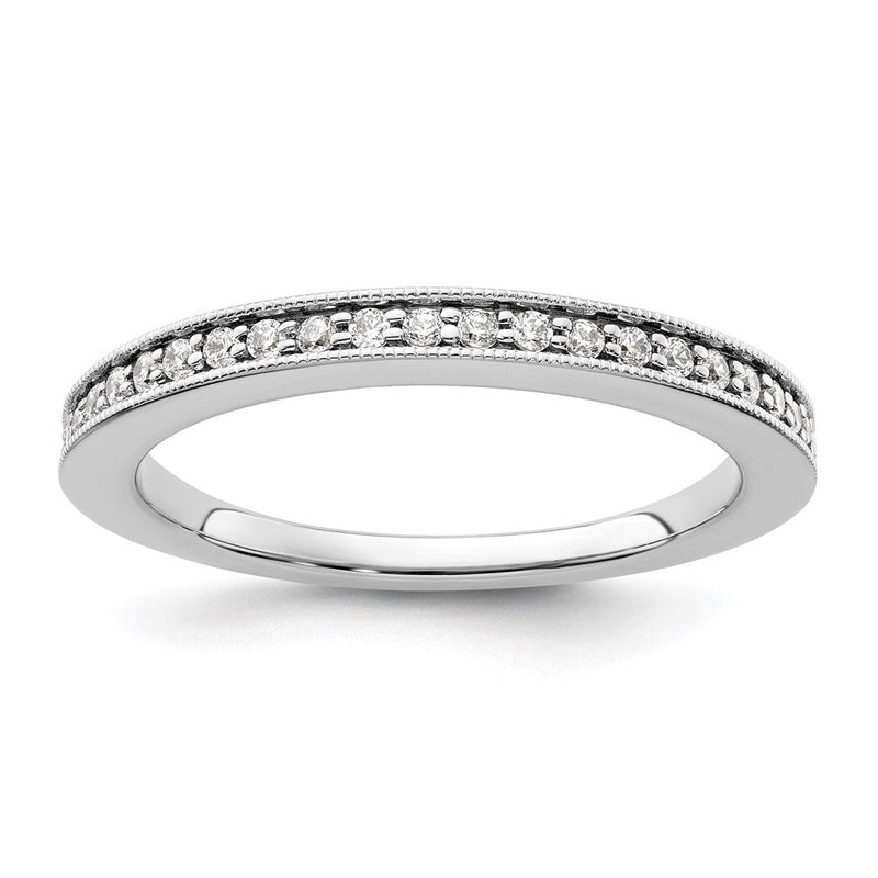 14K Weißgold Ehering mit natürlichen Diamanten, 0,172 ct Gesamtgewicht