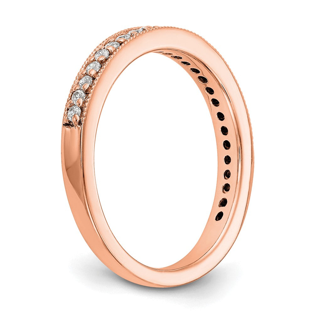 14K Roségold Ehering mit echten Diamanten
