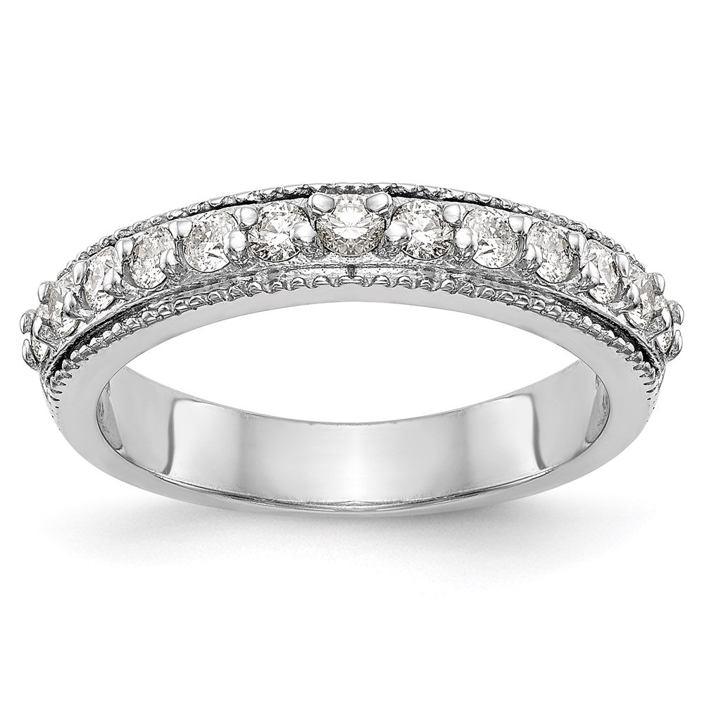 14K Weißgold Ehering mit natürlichen Diamanten