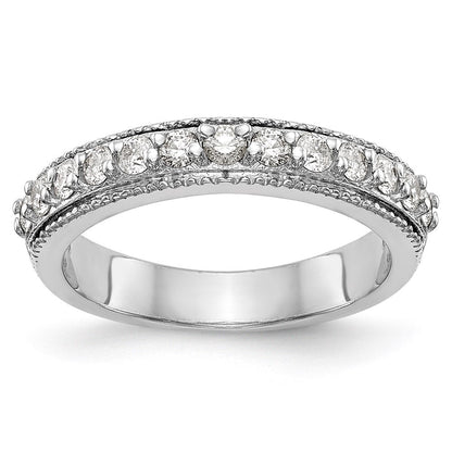 14K Weißgold Ehering mit natürlichen Diamanten