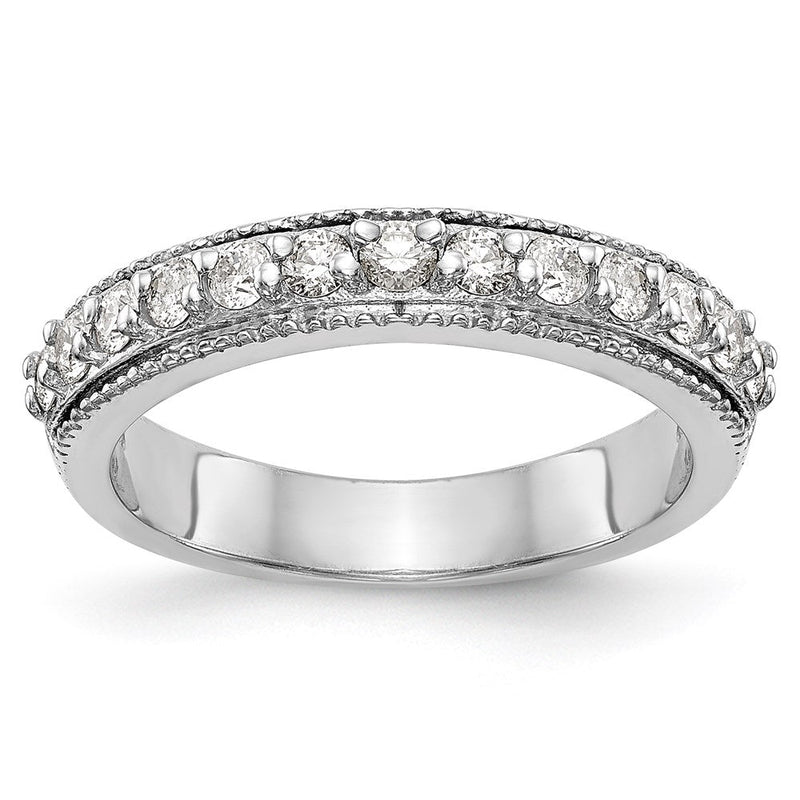 14K Weißgold Ehering mit natürlichen Diamanten, 0,39 ct Gesamtgewicht