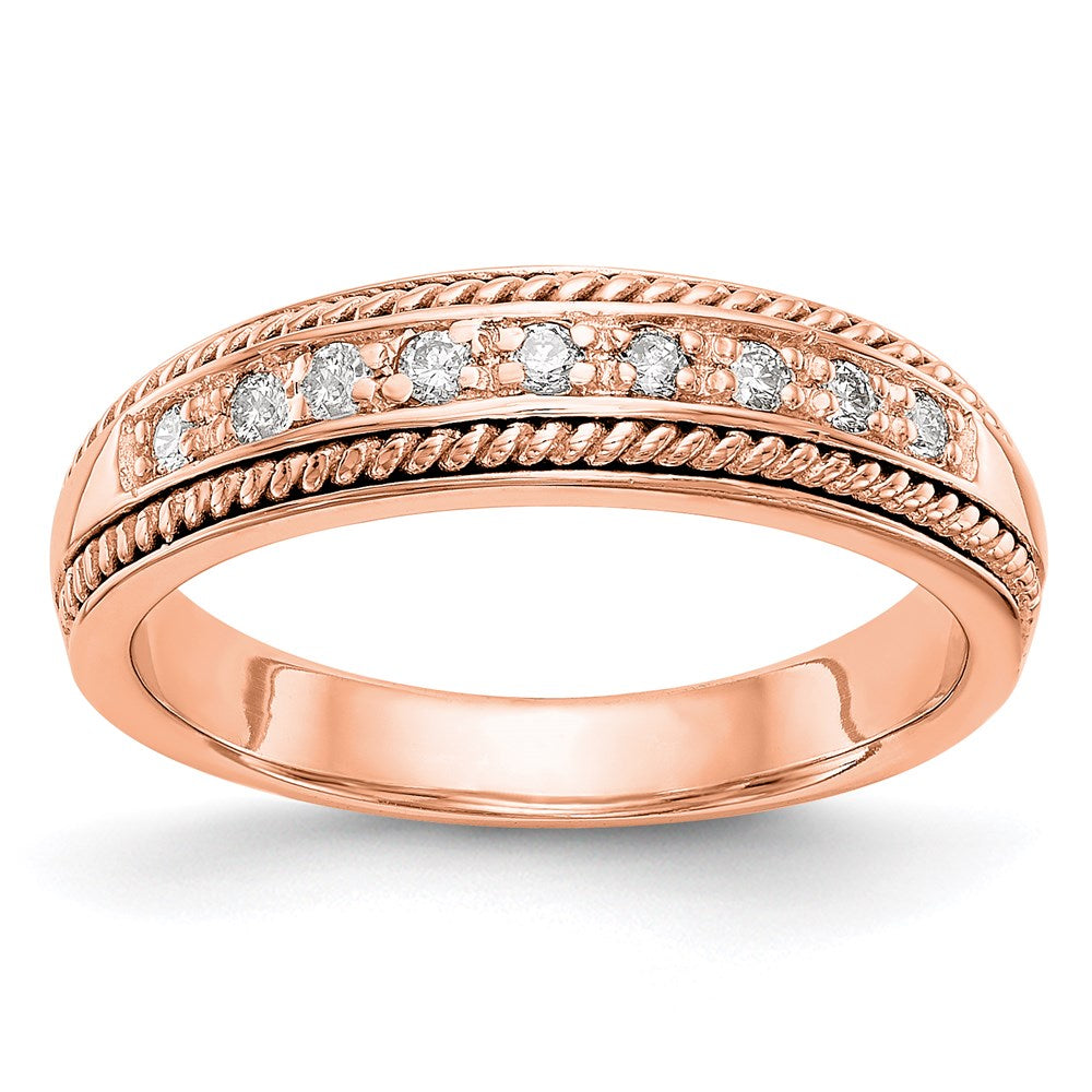 585 Roségold Ring mit echten Diamanten