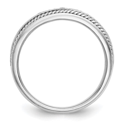14K Weißgold Ehering mit natürlichen Diamanten 0,135 ct