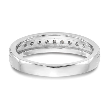 14K Weißgold Ehering mit natürlichen Diamanten 0,135 ct