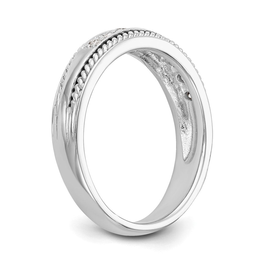 14K Weißgold Ehering mit natürlichen Diamanten 0,135 ct