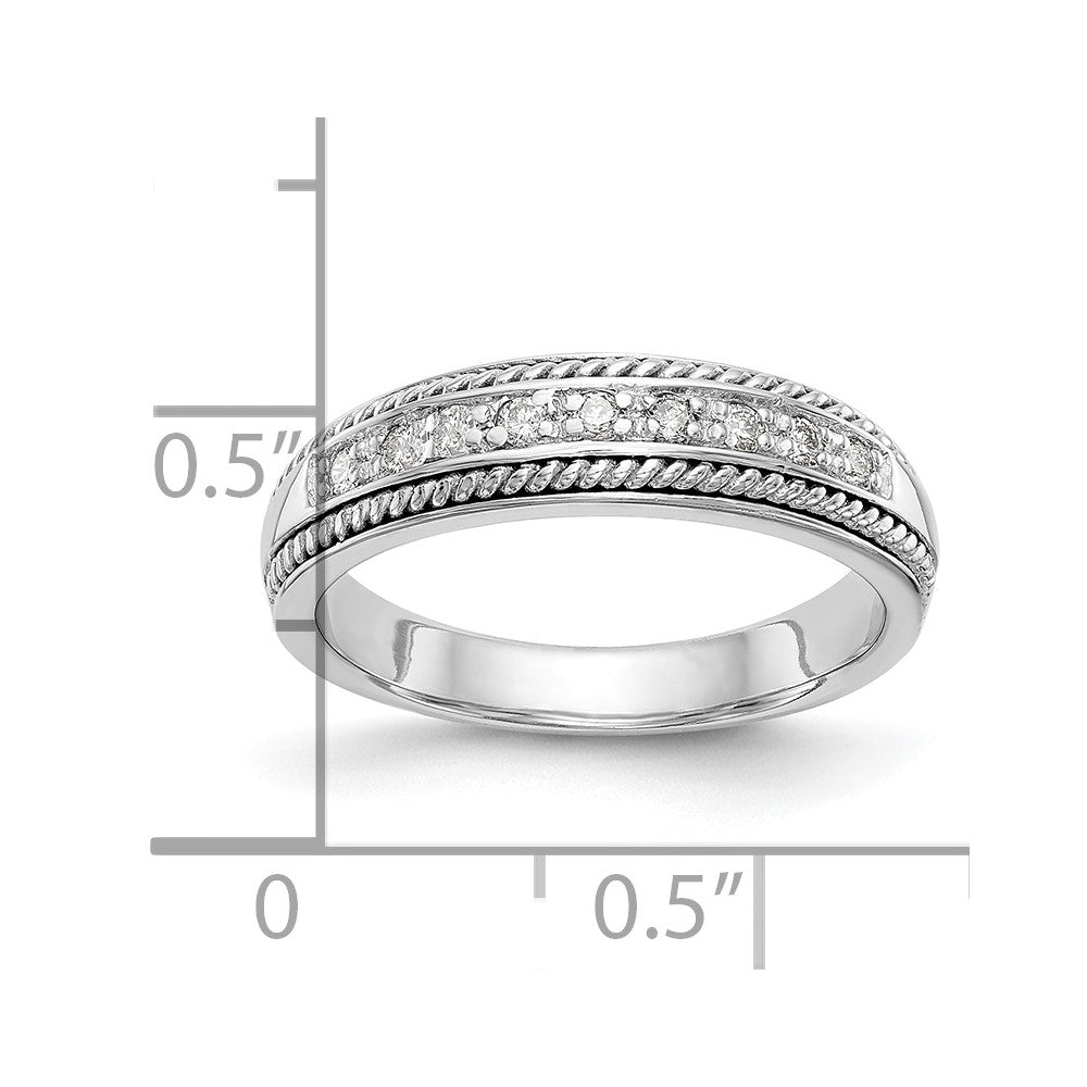 14K Weißgold Ehering mit natürlichen Diamanten 0,135 ct