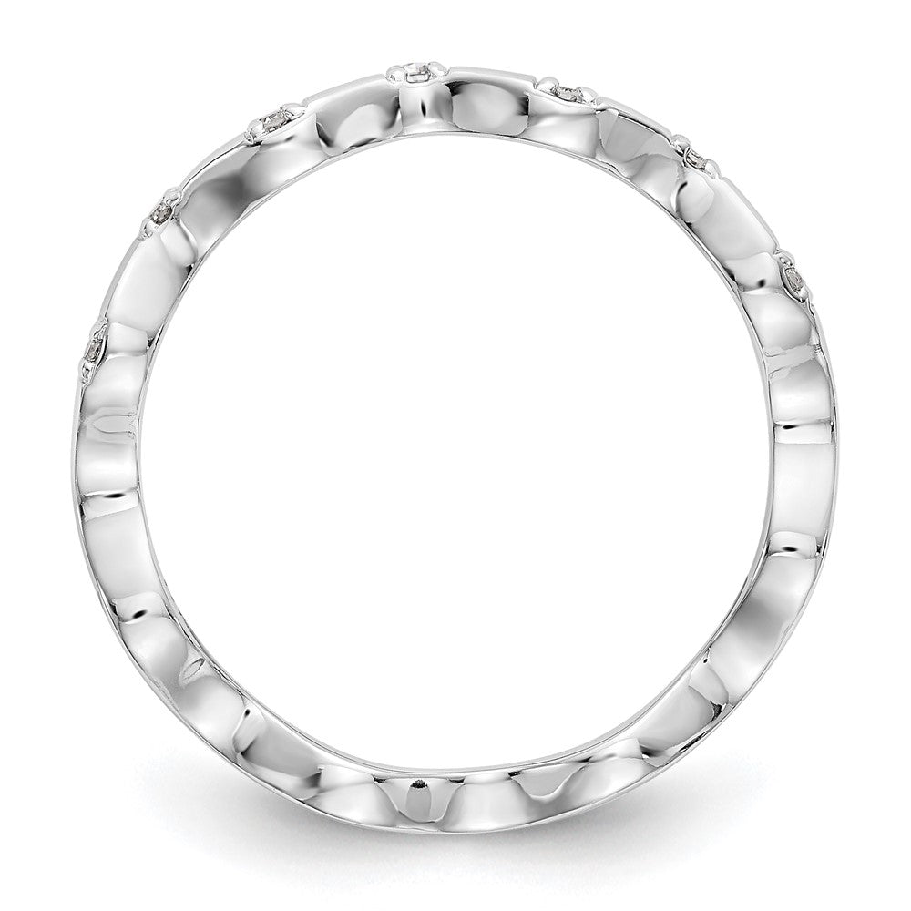 14K Weißgold Ehering mit natürlichen Diamanten, 0,042 ct Gesamtgewicht