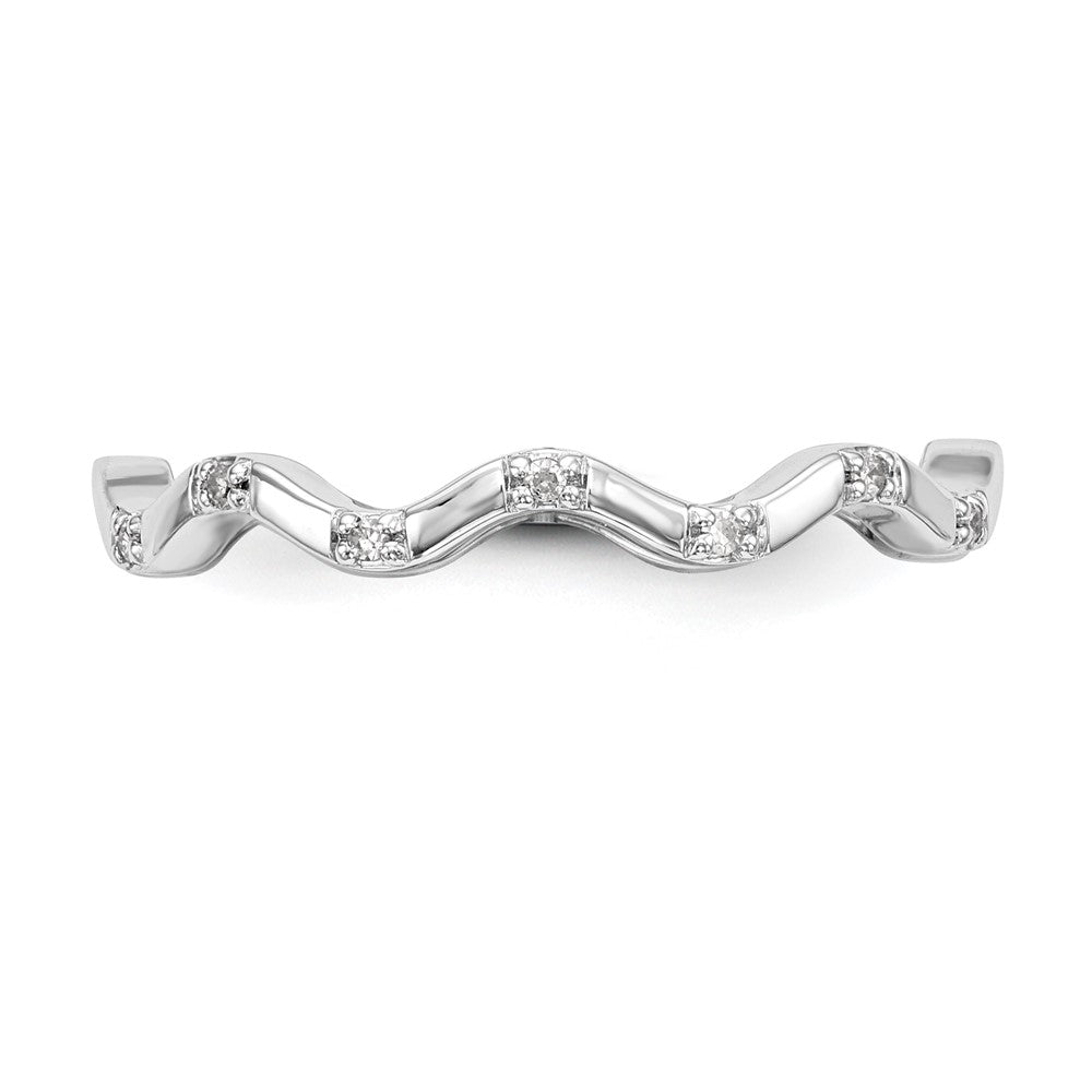14K Weißgold Ehering mit natürlichen Diamanten, 0,042 ct Gesamtgewicht