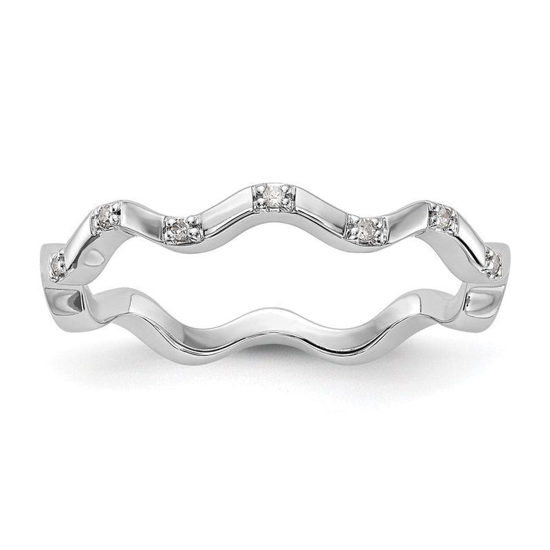 14K Weißgold Ehering mit natürlichen Diamanten, 0,042 ct Gesamtgewicht