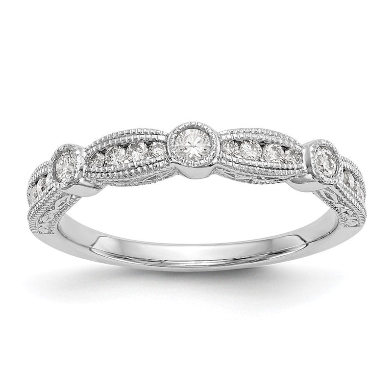 14K Weißgold Ehering mit natürlichen Diamanten