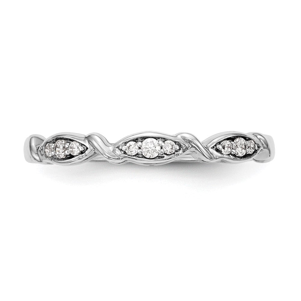 14K Weißgold Ring mit echten Diamanten