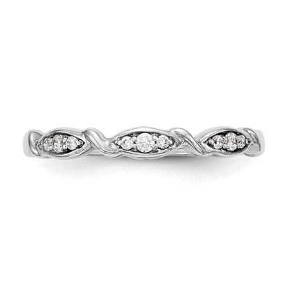 14K Weißgold Ring mit echten Diamanten