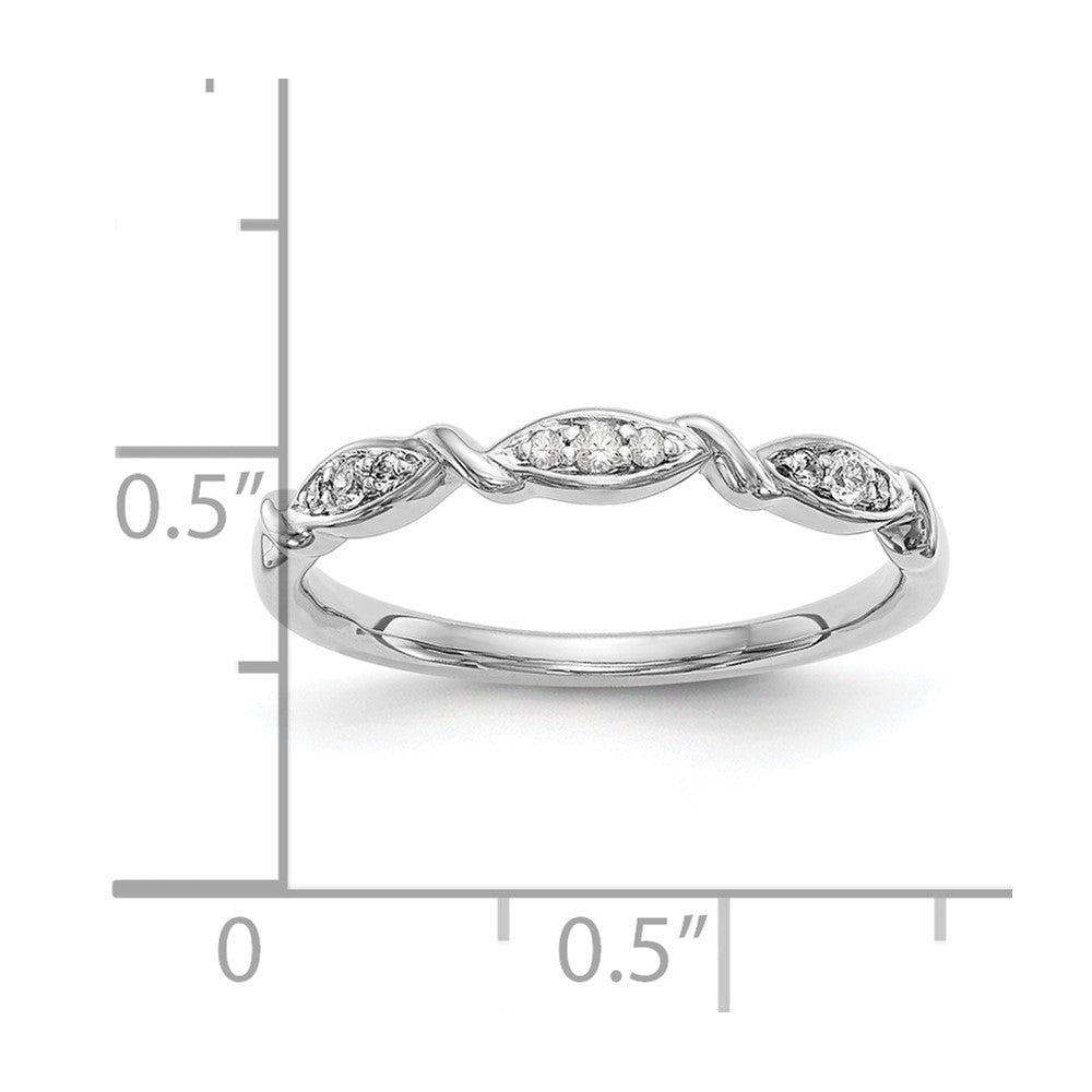 14K Weißgold Ring mit echten Diamanten