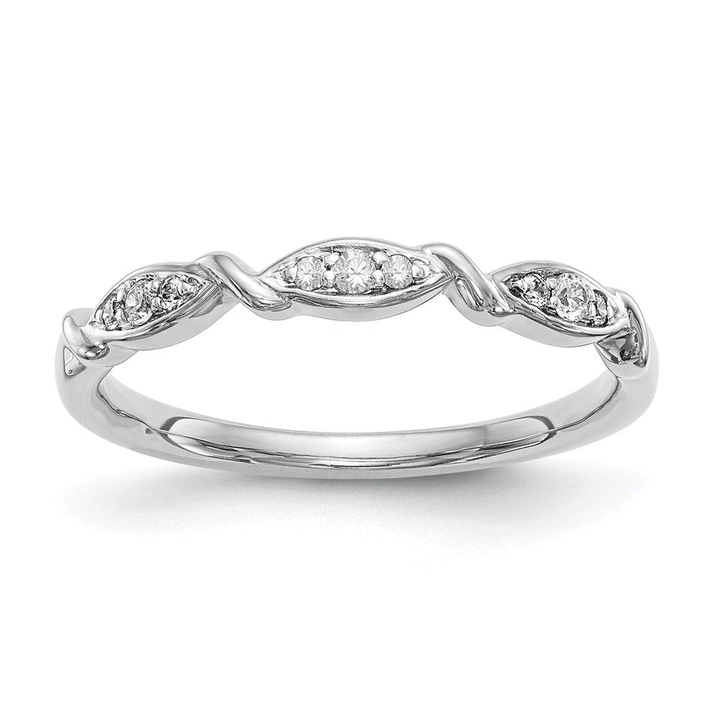 14K Weißgold Ring mit echten Diamanten
