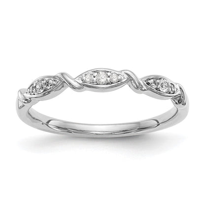14K Weißgold Ring mit echten Diamanten