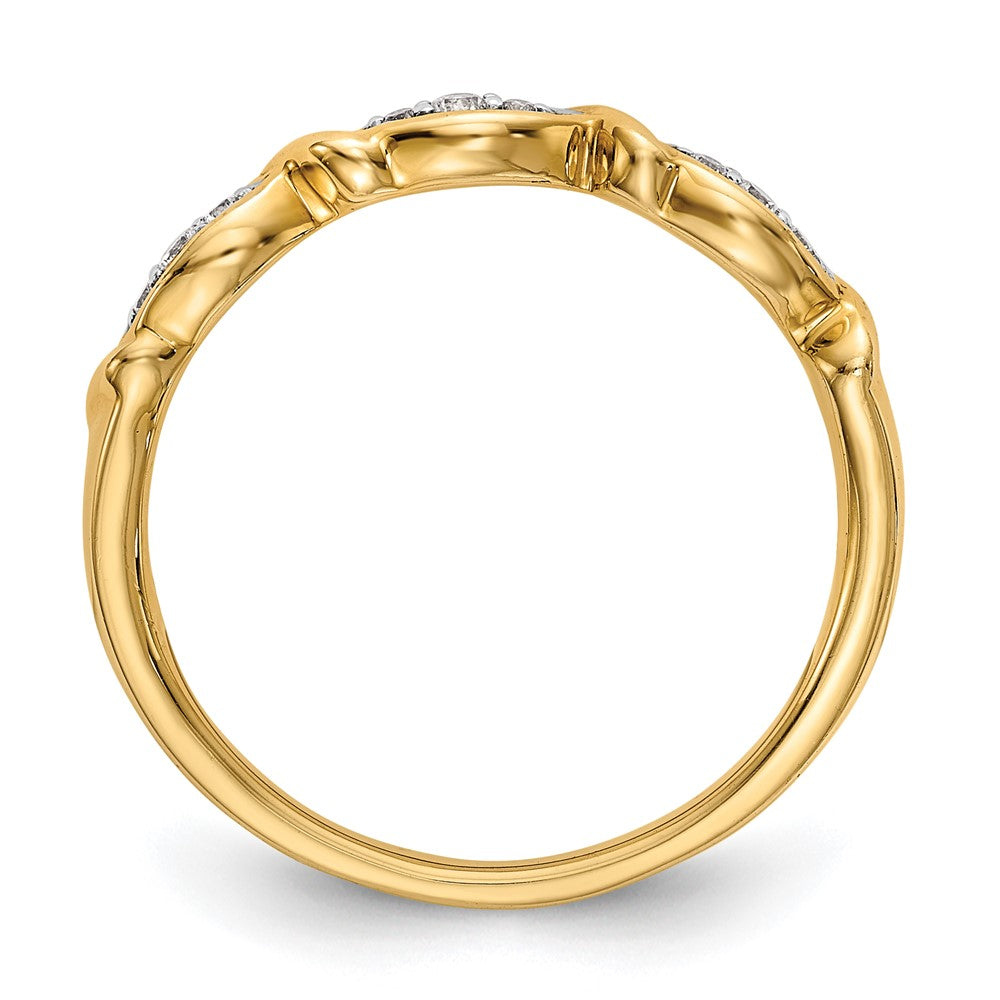 14K Gelbgold Ring mit echten Diamanten