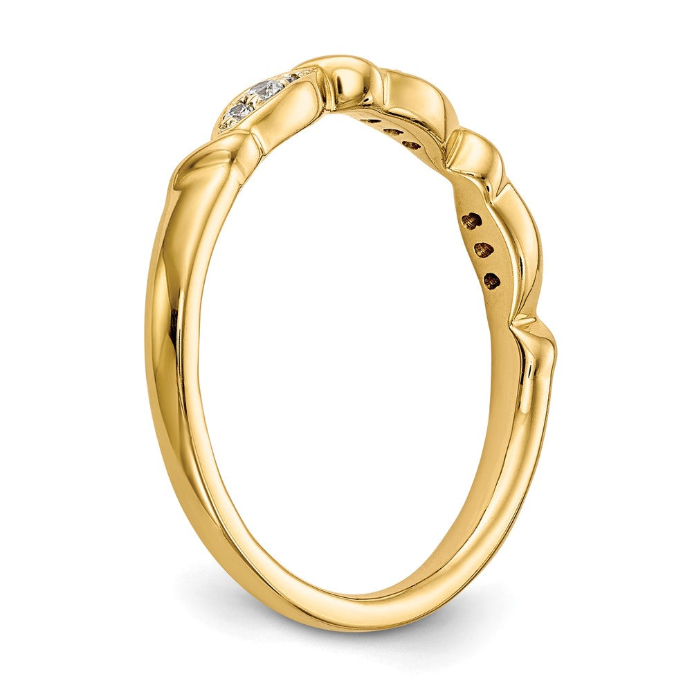 14K Gelbgold Ring mit echten Diamanten