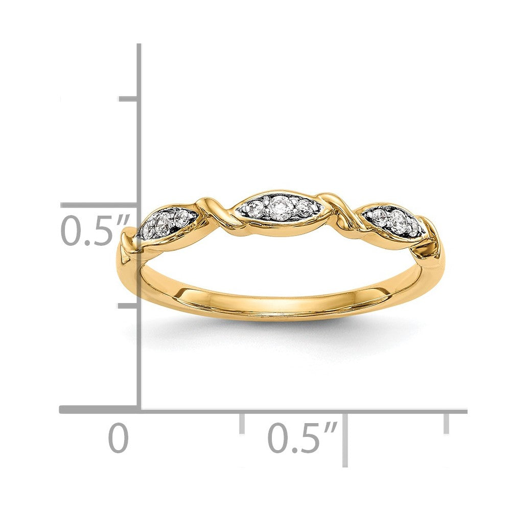 14K Gelbgold Ring mit echten Diamanten