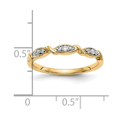 14K Gelbgold Ring mit echten Diamanten