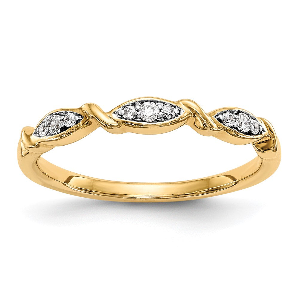 14K Gelbgold Ring mit echten Diamanten