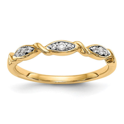 14K Gelbgold Ring mit echten Diamanten