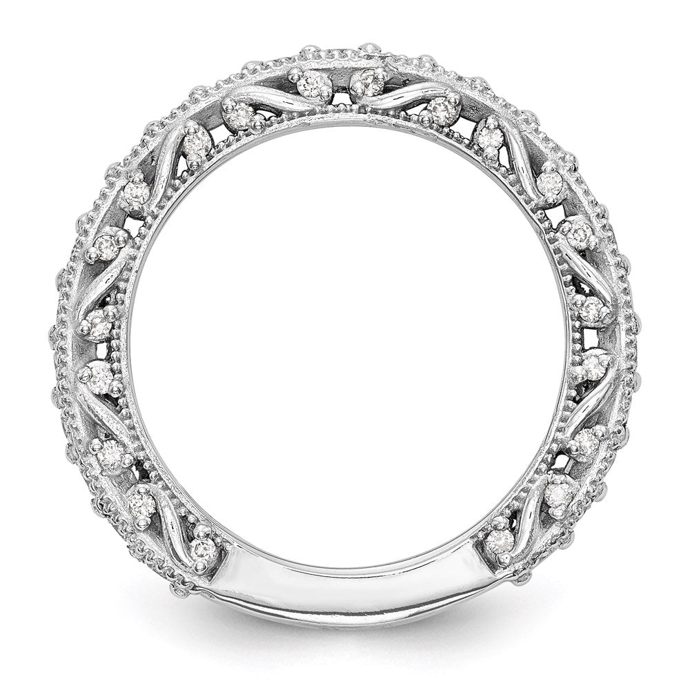 14K Weißgold Ring mit Diamanten