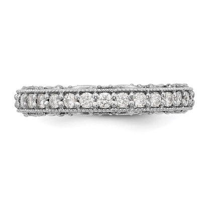 14K Weißgold Ring mit Diamanten