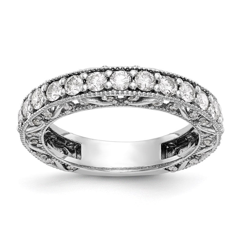 14K Weißgold Ehering mit natürlichen Diamanten, 1,25 ct Gesamtgewicht