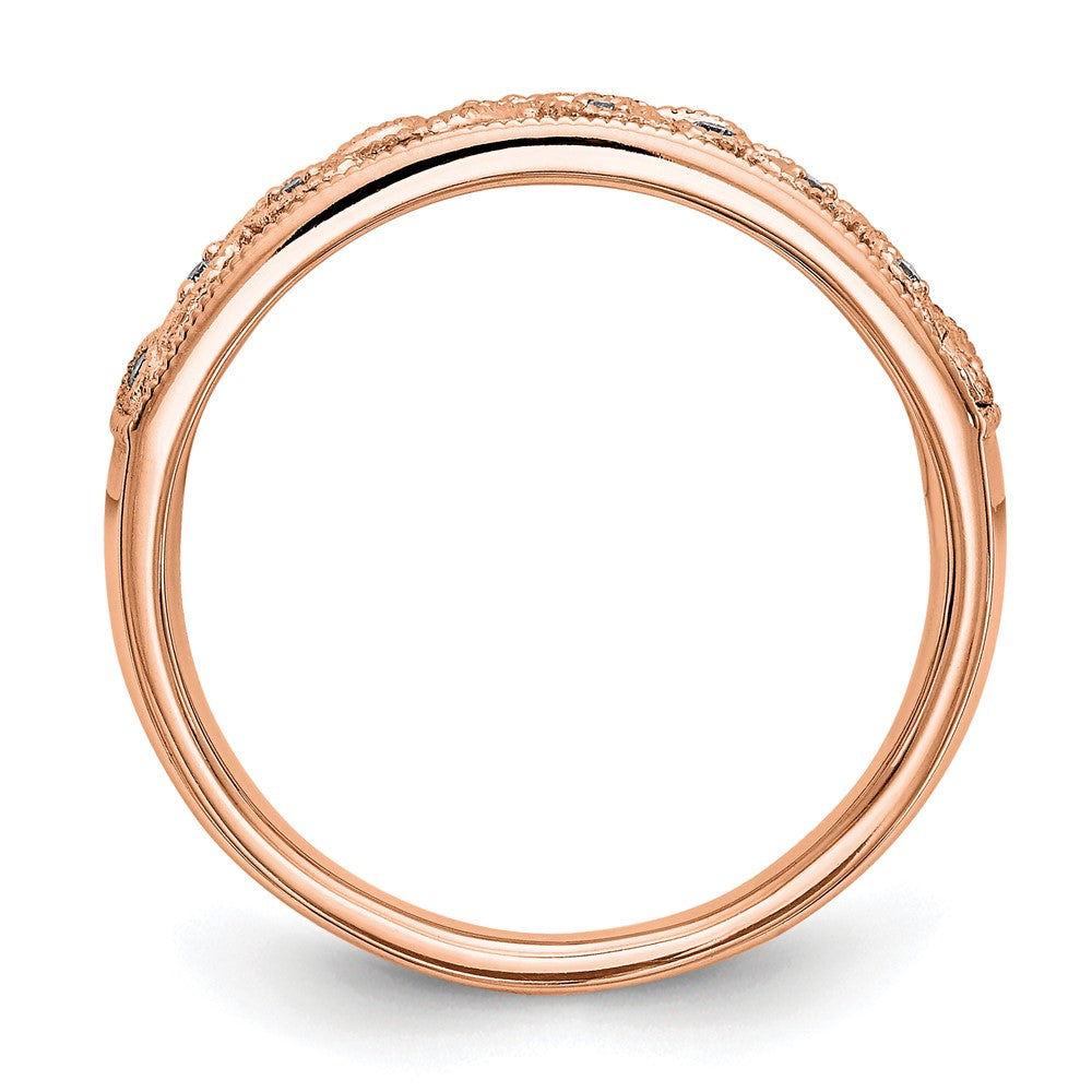 14K Roségold Ring mit echten Diamanten