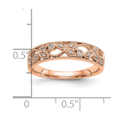 14K Roségold Ring mit echten Diamanten